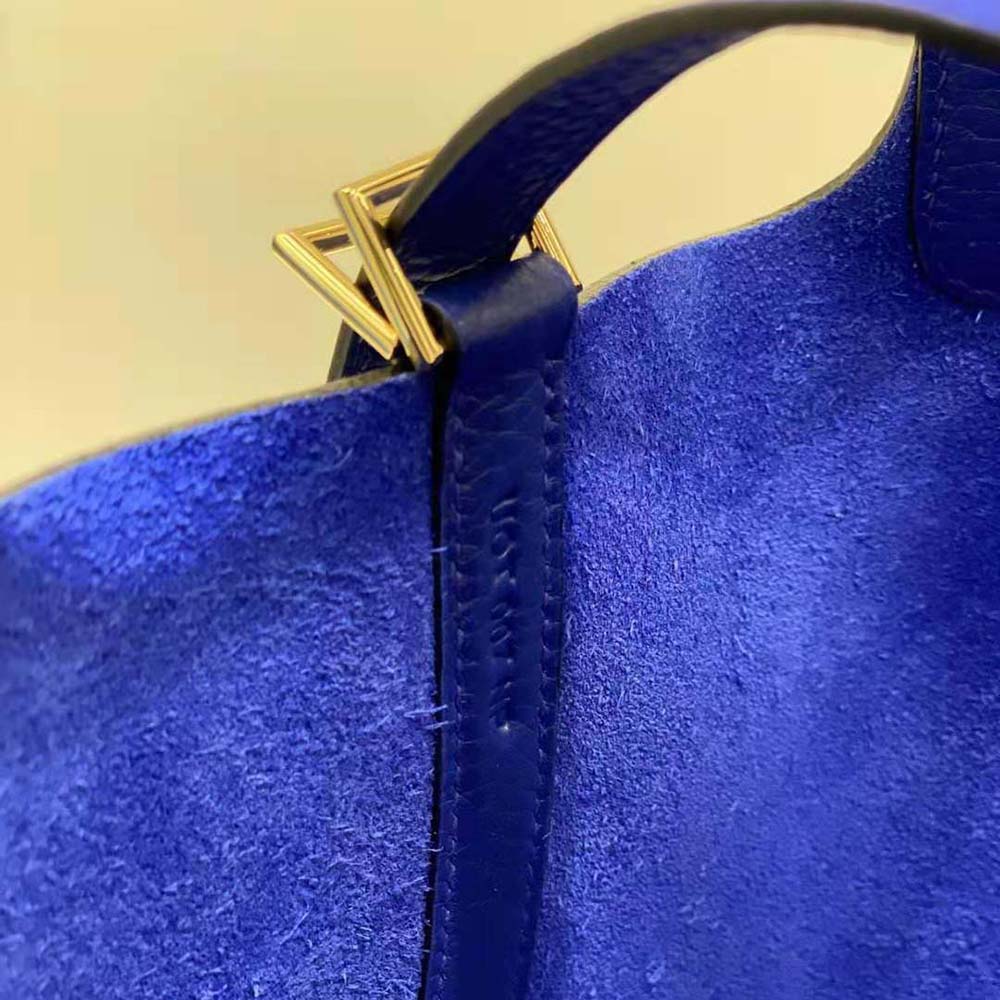 Hermes Women Picotin Lock 18cm in Clémence leather-Navy - image 9