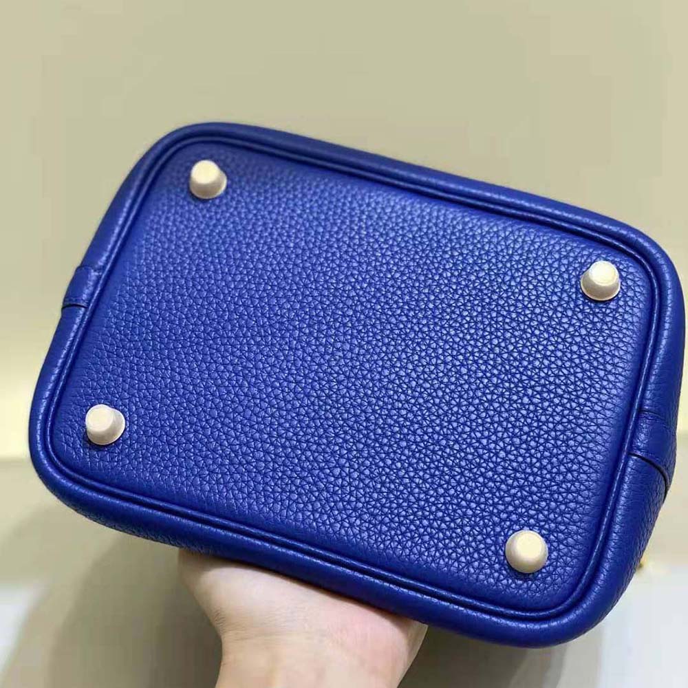Hermes Women Picotin Lock 18cm in Clémence leather-Navy - image 6