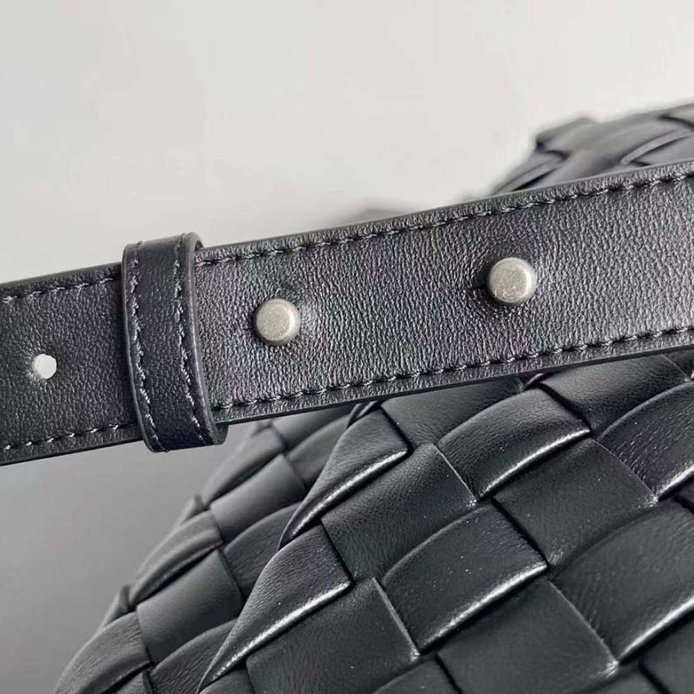 Bottega Veneta Unisex Small Cobble Messenger in Calfskin Leather-Black - image 6