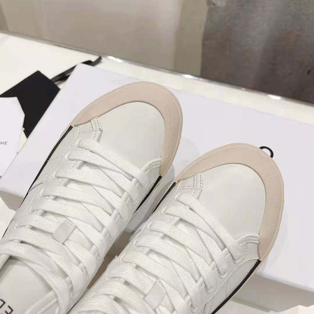 Celine Unisex As-02 Mid Low Lace-up Celine Alan Sneakers with Triomphe Patch in Calfskin - image 9