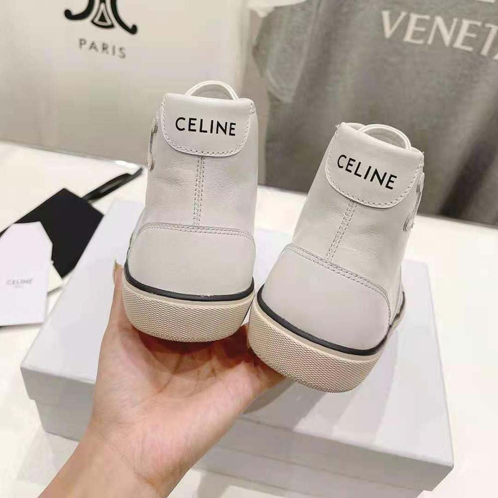 Celine Unisex As-02 Mid Low Lace-up Celine Alan Sneakers with Triomphe Patch in Calfskin - image 6