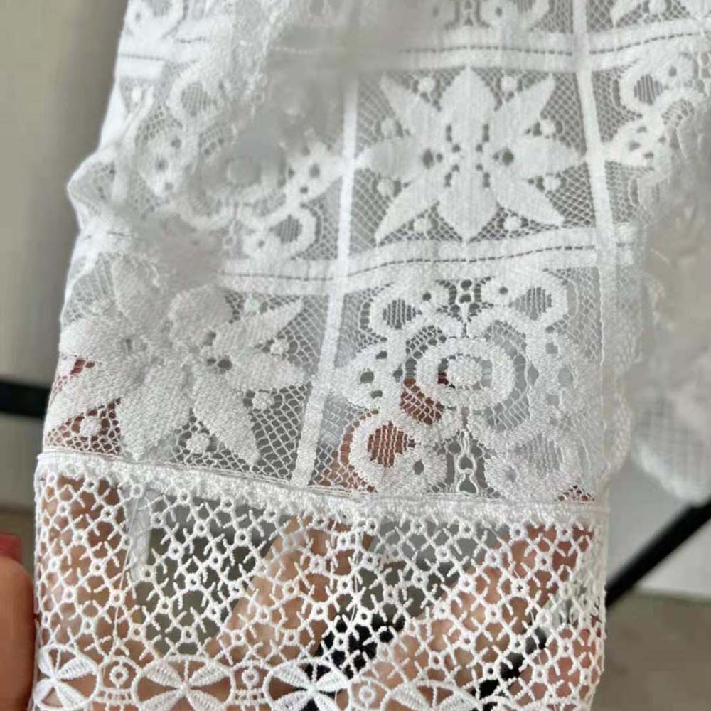 Dior Women Blouse Ecru Technical Cotton Lace - image 7