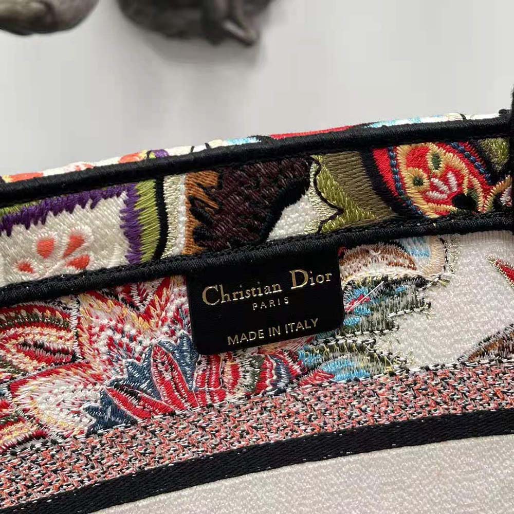 Dior Women Hat Basket Bag Natural Multicolor Albero della Vita Embroidery - image 10