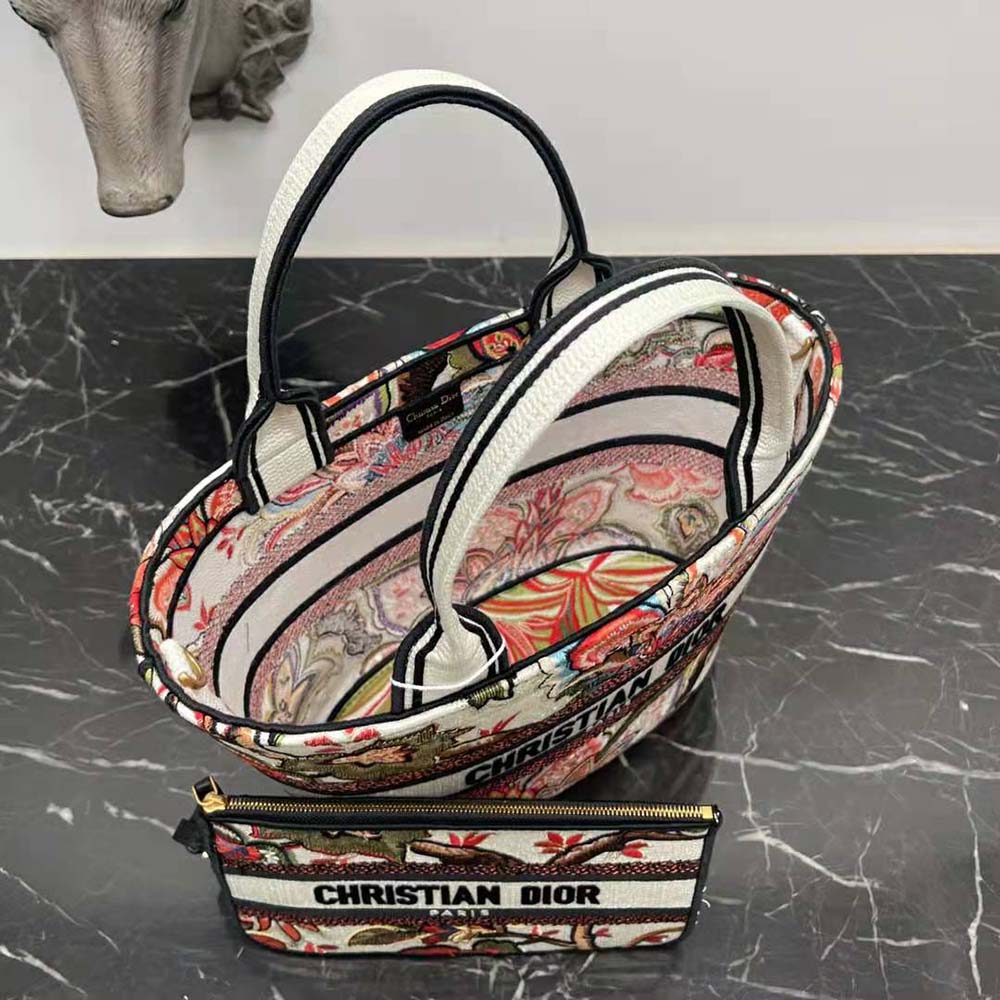 Dior Women Hat Basket Bag Natural Multicolor Albero della Vita Embroidery - image 8
