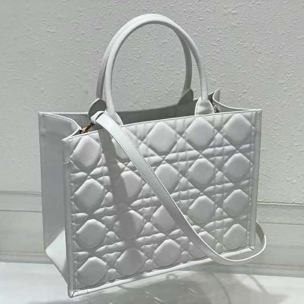 Dior Women Medium Dior Book Tote Latte Macrocannage Calfskin - image 4