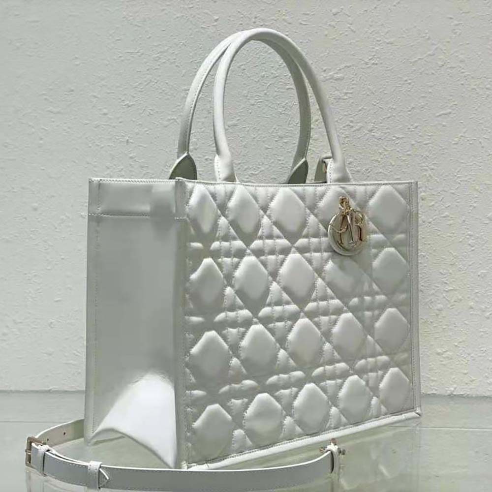Dior Women Medium Dior Book Tote Latte Macrocannage Calfskin - image 5