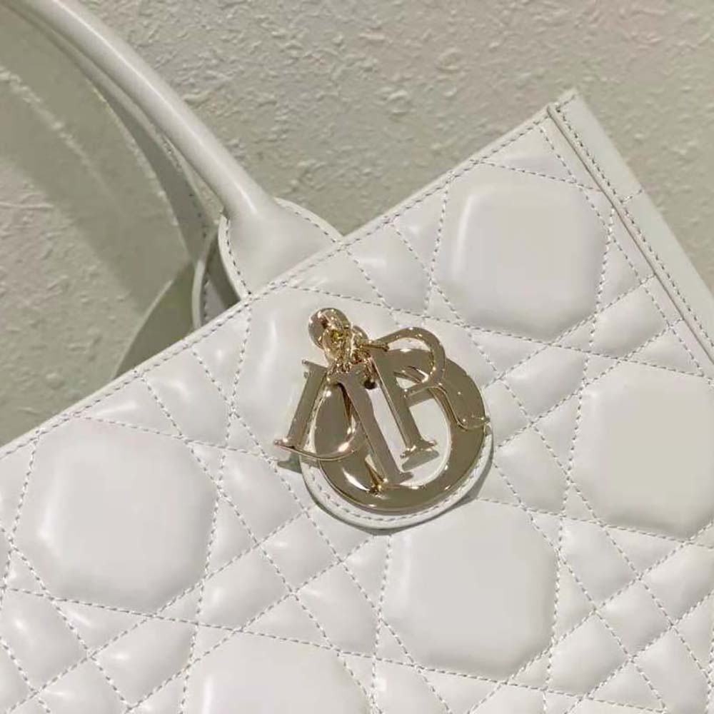 Dior Women Medium Dior Book Tote Latte Macrocannage Calfskin - image 7