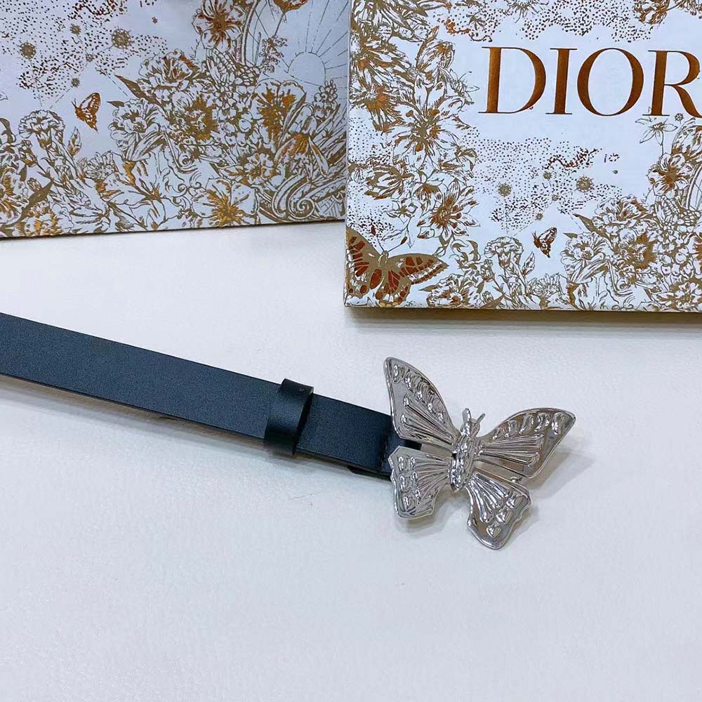 Dior Women Métamorphose Belt Black Ultrasmooth Calfskin 20 MM-Silver - image 6