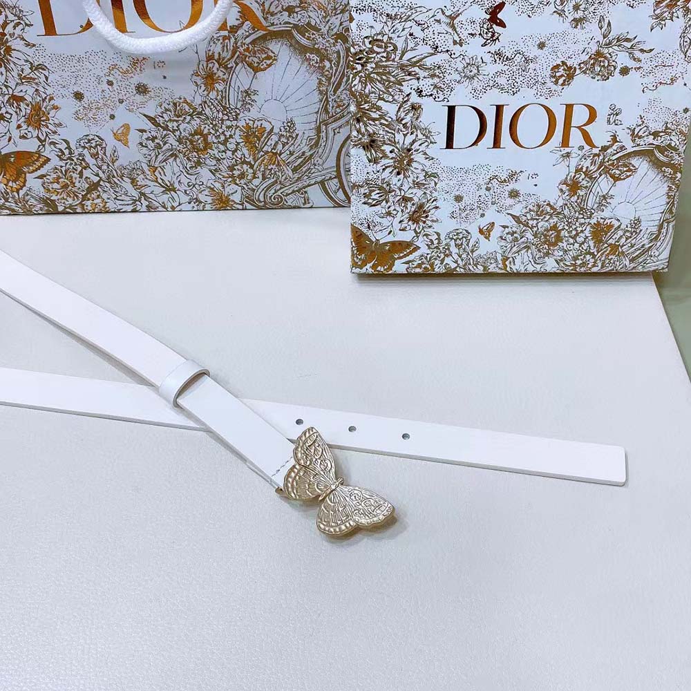 Dior Women Métamorphose Belt White Ultrasmooth Calfskin 20 MM-Gold - image 4