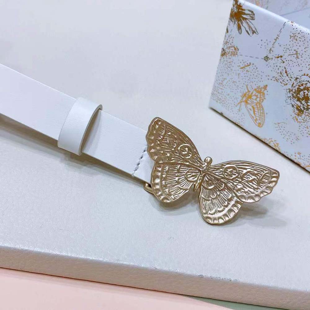 Dior Women Métamorphose Belt White Ultrasmooth Calfskin 20 MM-Gold - image 5