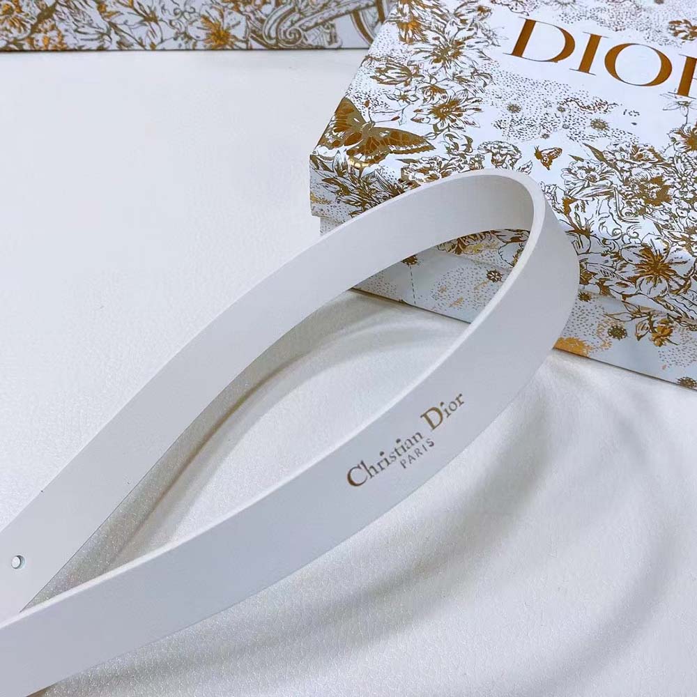 Dior Women Métamorphose Belt White Ultrasmooth Calfskin 20 MM-Gold - image 7