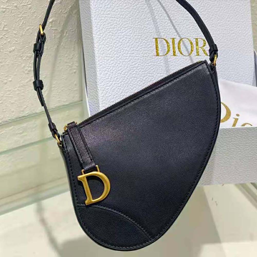 Dior Women Saddle Shoulder Pouch Black Goatskin - image 4