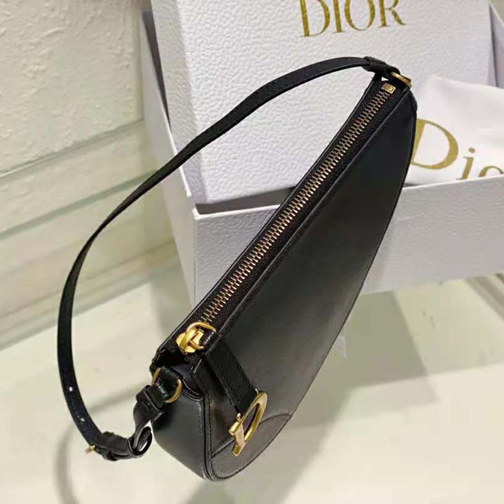 Dior Women Saddle Shoulder Pouch Black Goatskin - image 7