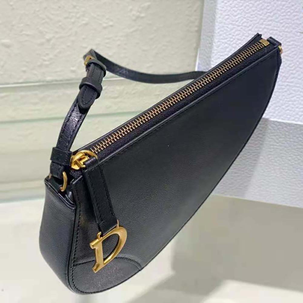Dior Women Saddle Shoulder Pouch Black Goatskin - image 5