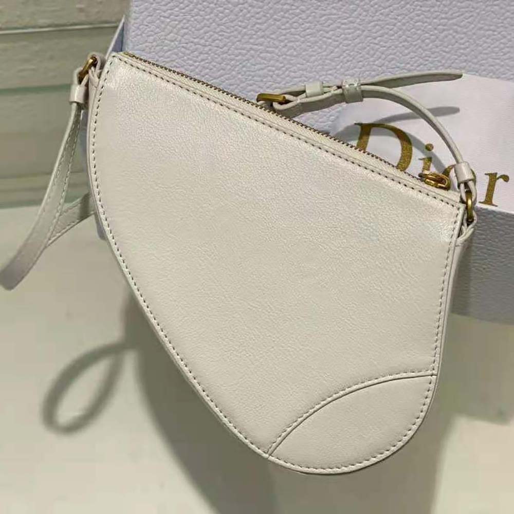 Dior Women Saddle Shoulder Pouch Latte Goatskin - image 5