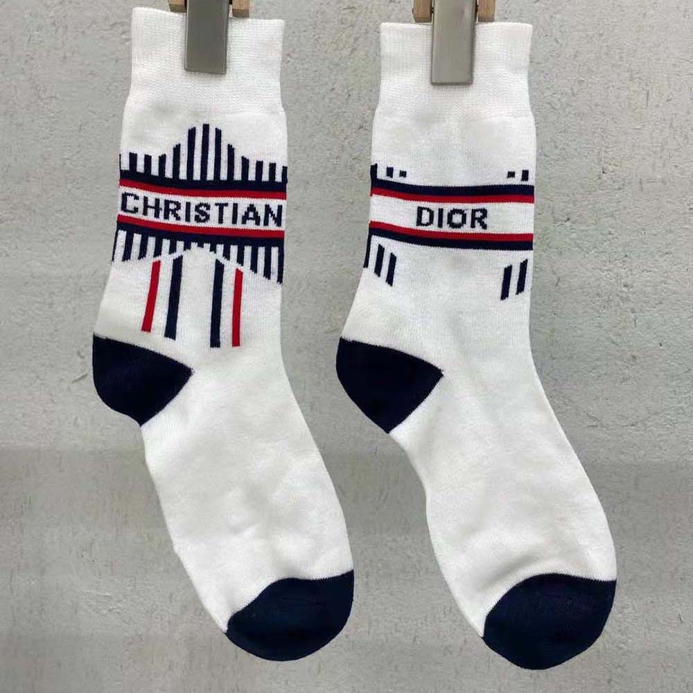 Dior Women Socks White and Ecru Dior Oblique Cotton Blend - image 4