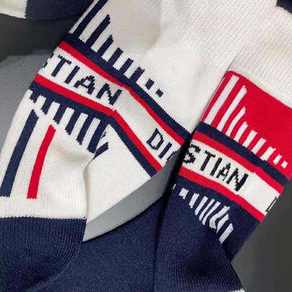 Dior Women Socks White and Ecru Dior Oblique Cotton Blend - image 8