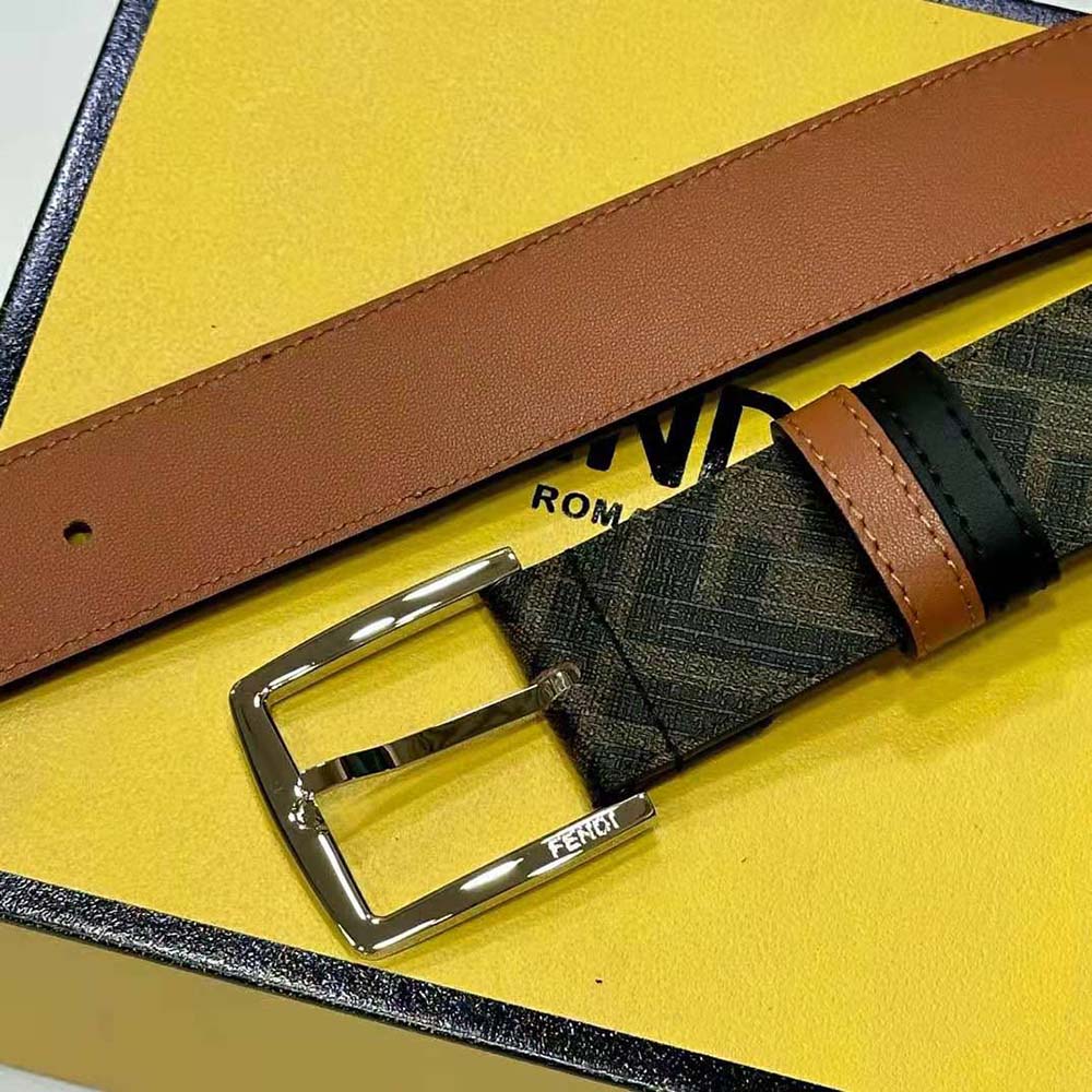 Fendi Men Fendi Diagonal Belt Beige Leather-7C0497A9XSF1EGA - image 6