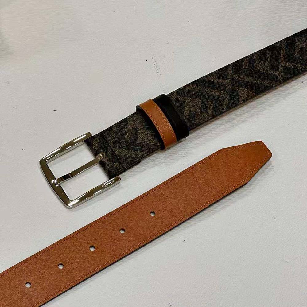 Fendi Men Fendi Diagonal Belt Beige Leather-7C0497A9XSF1EGA - image 7