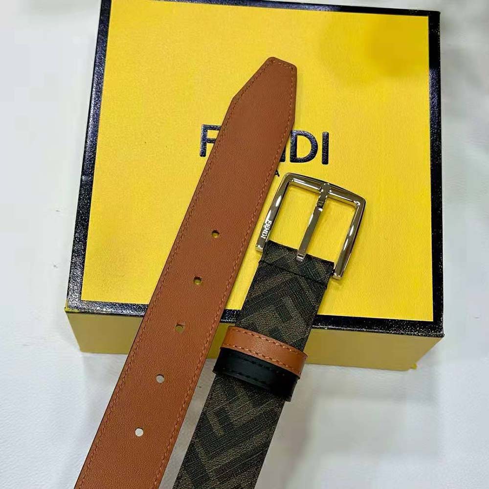 Fendi Men Fendi Diagonal Belt Beige Leather-7C0497A9XSF1EGA - image 9