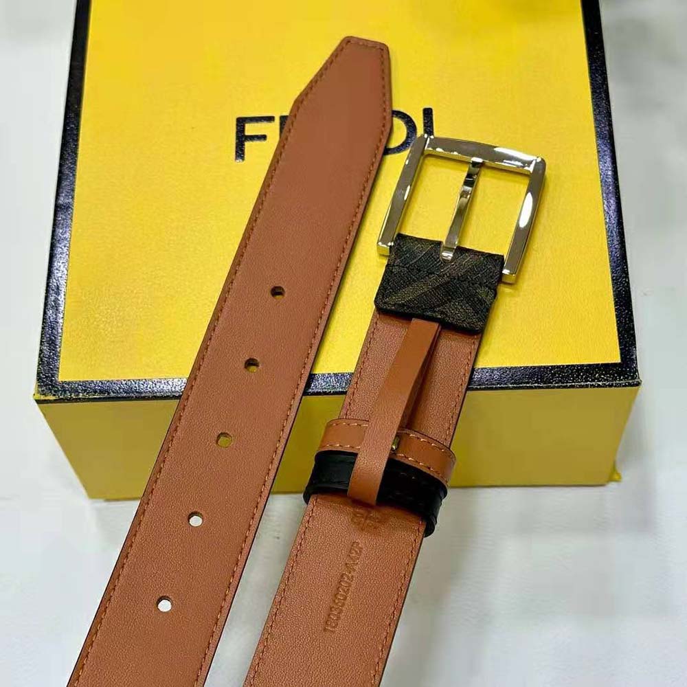Fendi Men Fendi Diagonal Belt Beige Leather-7C0497A9XSF1EGA - image 8