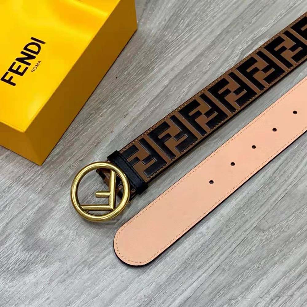 Fendi Women F is Fendi Belt Brown FF leather-8C0585A5TLF13VK - image 9