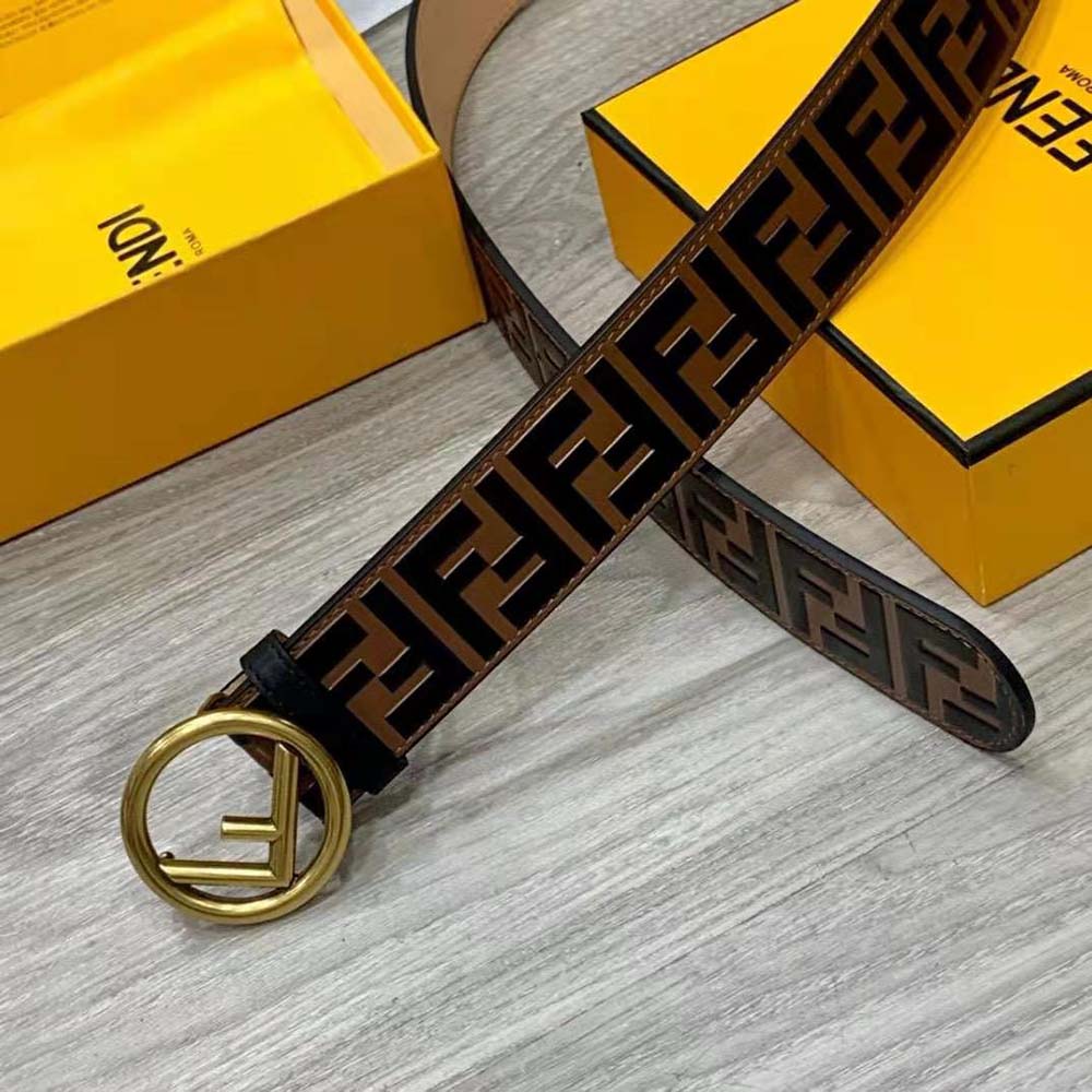 Fendi Women F is Fendi Belt Brown FF leather-8C0585A5TLF13VK - image 8