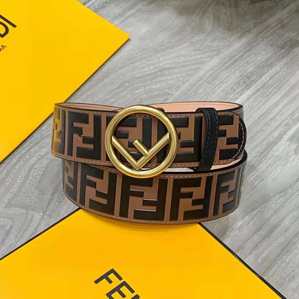 Fendi Women F is Fendi Belt Brown FF leather-8C0585A5TLF13VK - image 4
