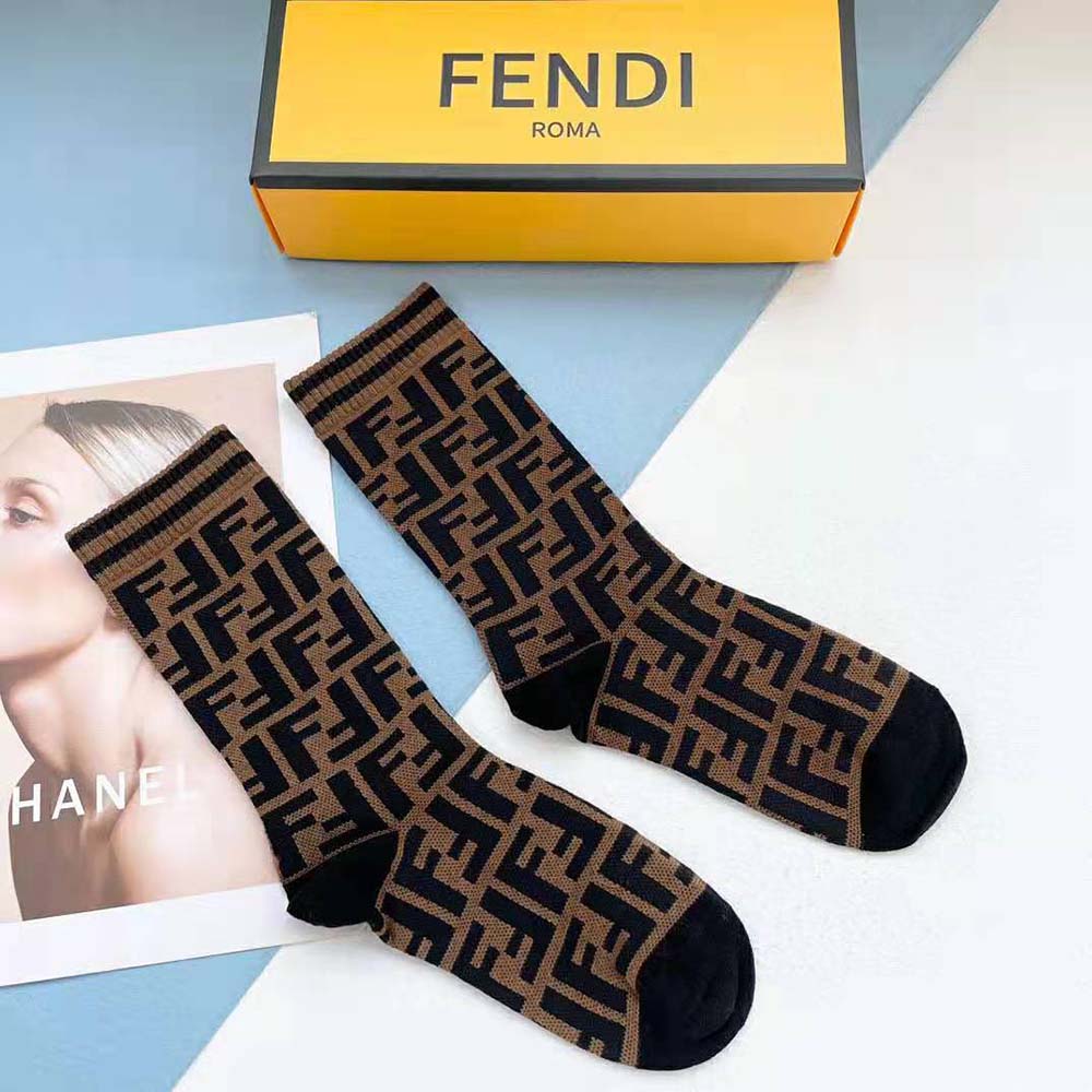 Fendi Women Multicolor Terrycloth Socks-FXZ539A5NRF0QE1 - image 8