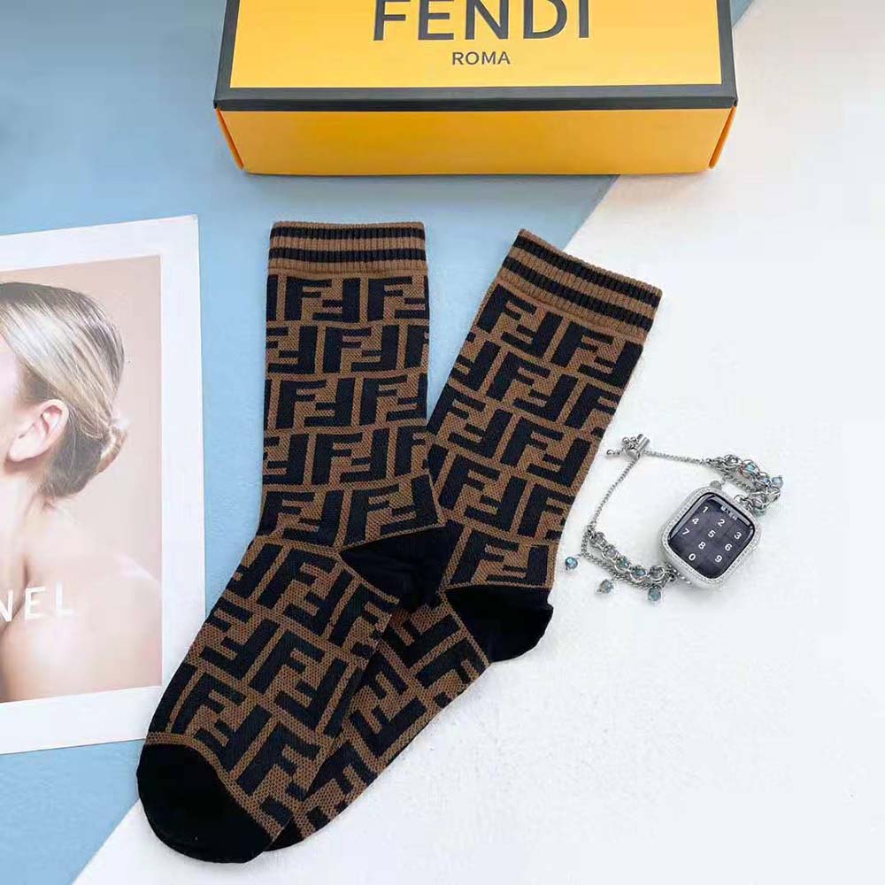 Fendi Women Multicolor Terrycloth Socks-FXZ539A5NRF0QE1 - image 7