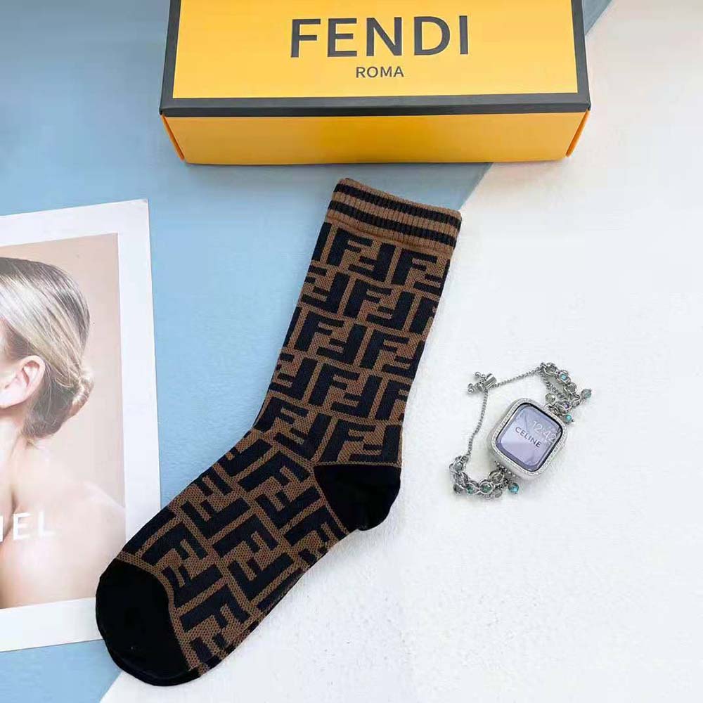 Fendi Women Multicolor Terrycloth Socks-FXZ539A5NRF0QE1 - image 6