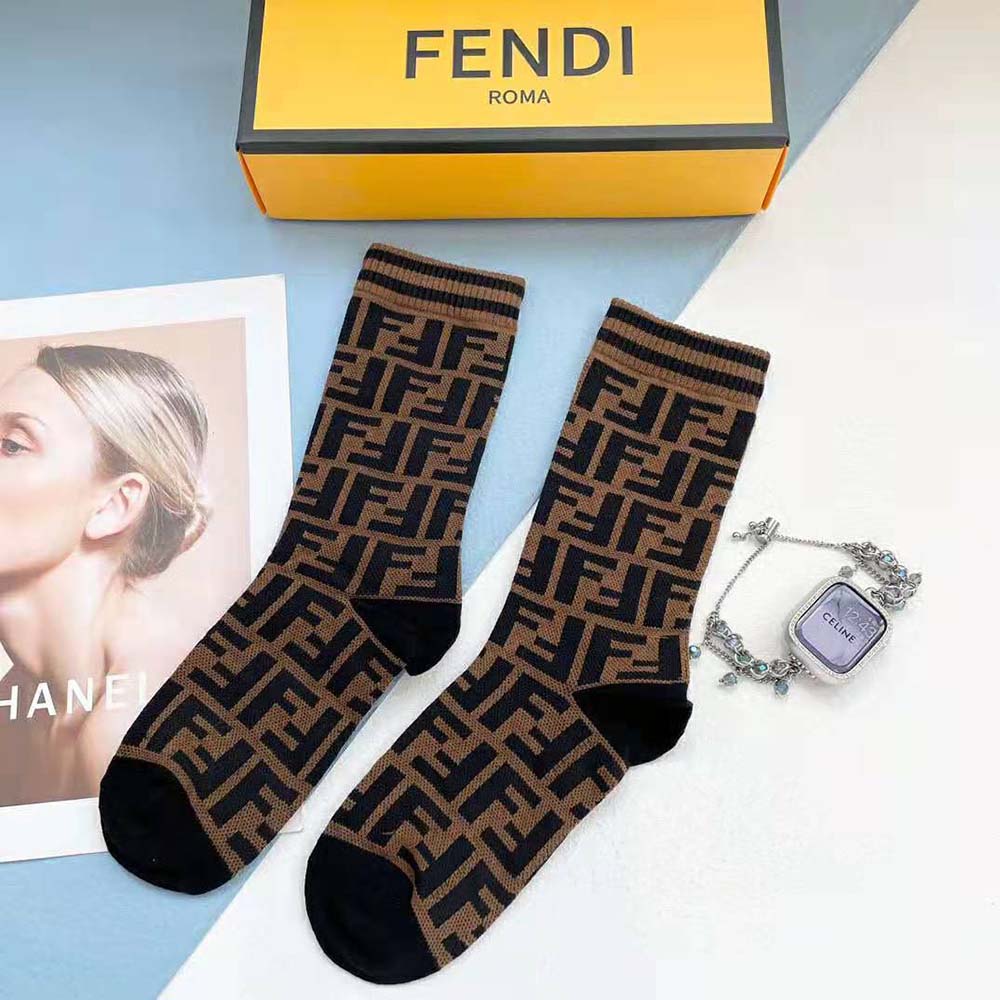 Fendi Women Multicolor Terrycloth Socks-FXZ539A5NRF0QE1 - image 4