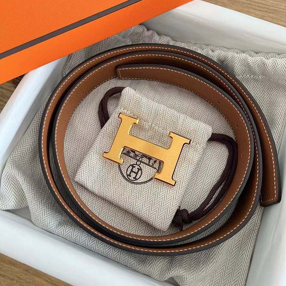 Hermes Men H Belt Buckle & Reversible Leather Strap 32 mm-Black - image 6