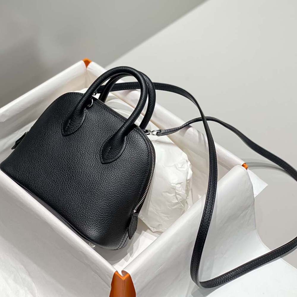 Hermes Unisex Bolide 1923 Bag in Epsom Calfskin-Black/Silver - image 4