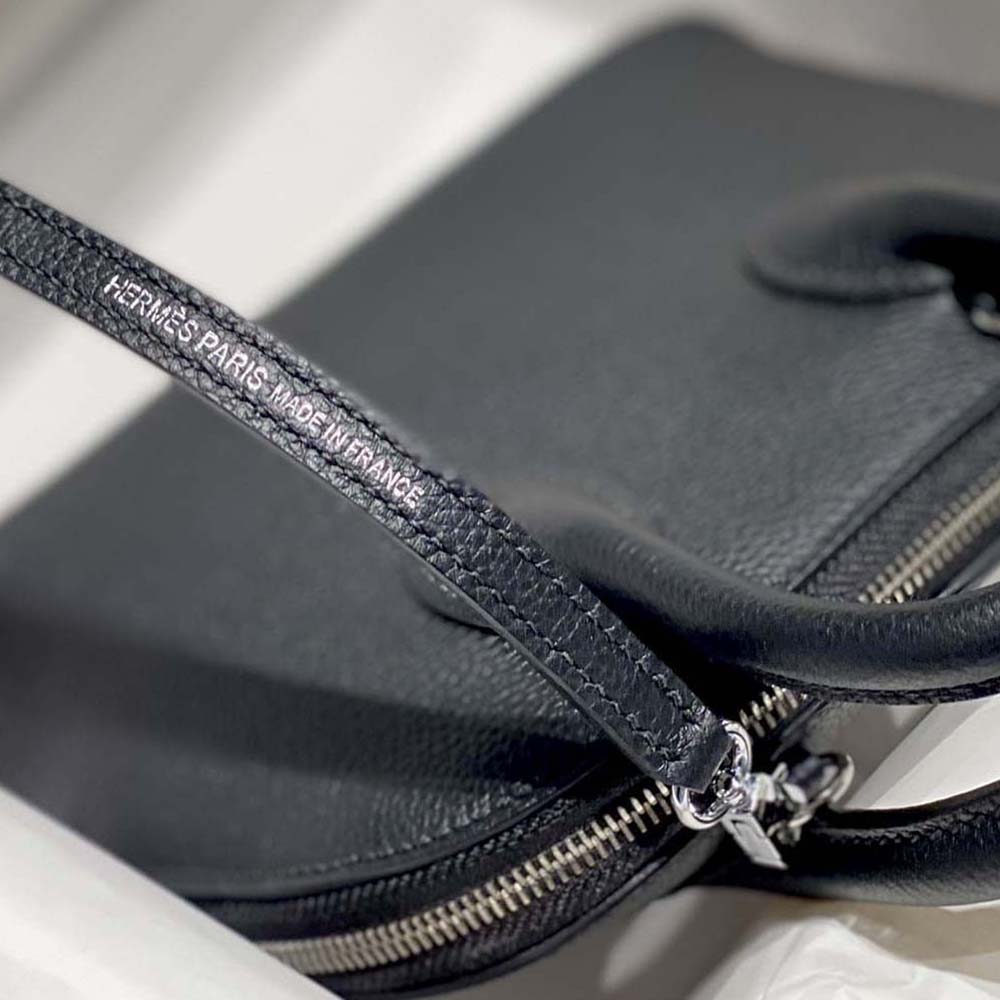 Hermes Unisex Bolide 1923 Bag in Epsom Calfskin-Black/Silver - image 7
