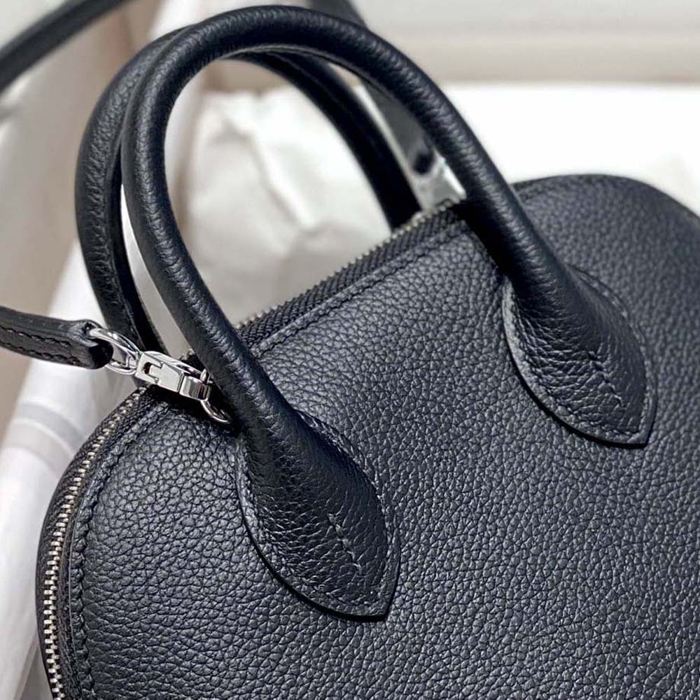 Hermes Unisex Bolide 1923 Bag in Epsom Calfskin-Black/Silver - image 5