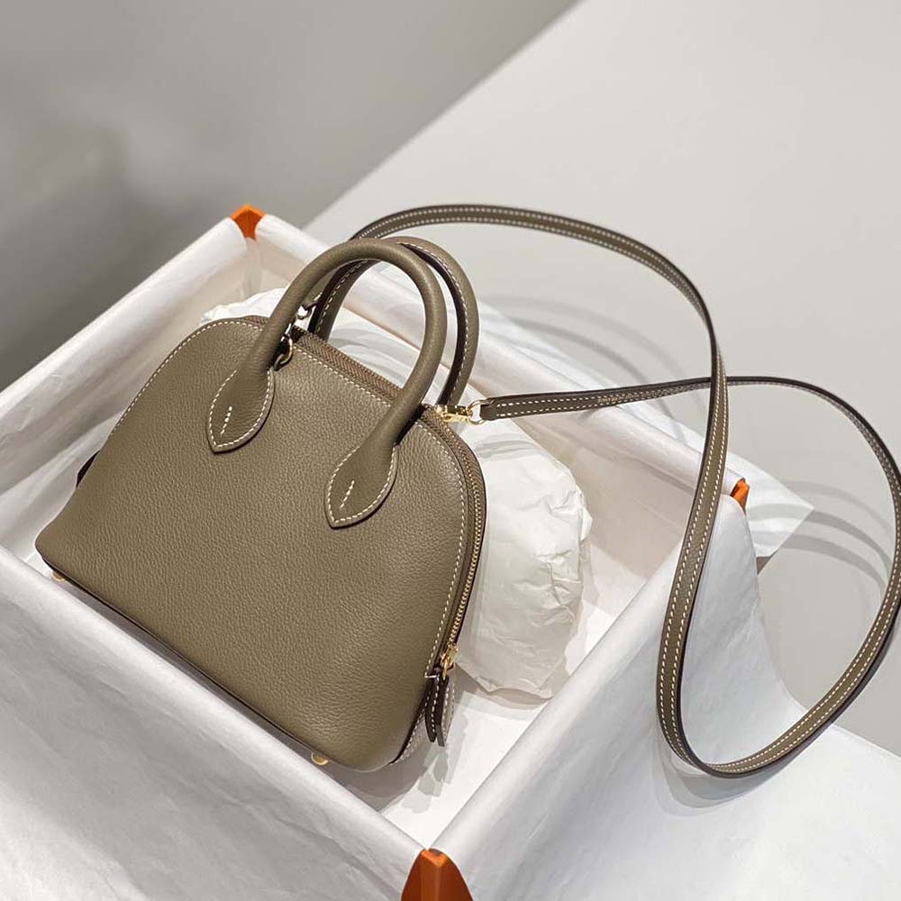 Hermes Unisex Bolide 1923 Bag in Epsom Calfskin-Brown/Gold - image 4