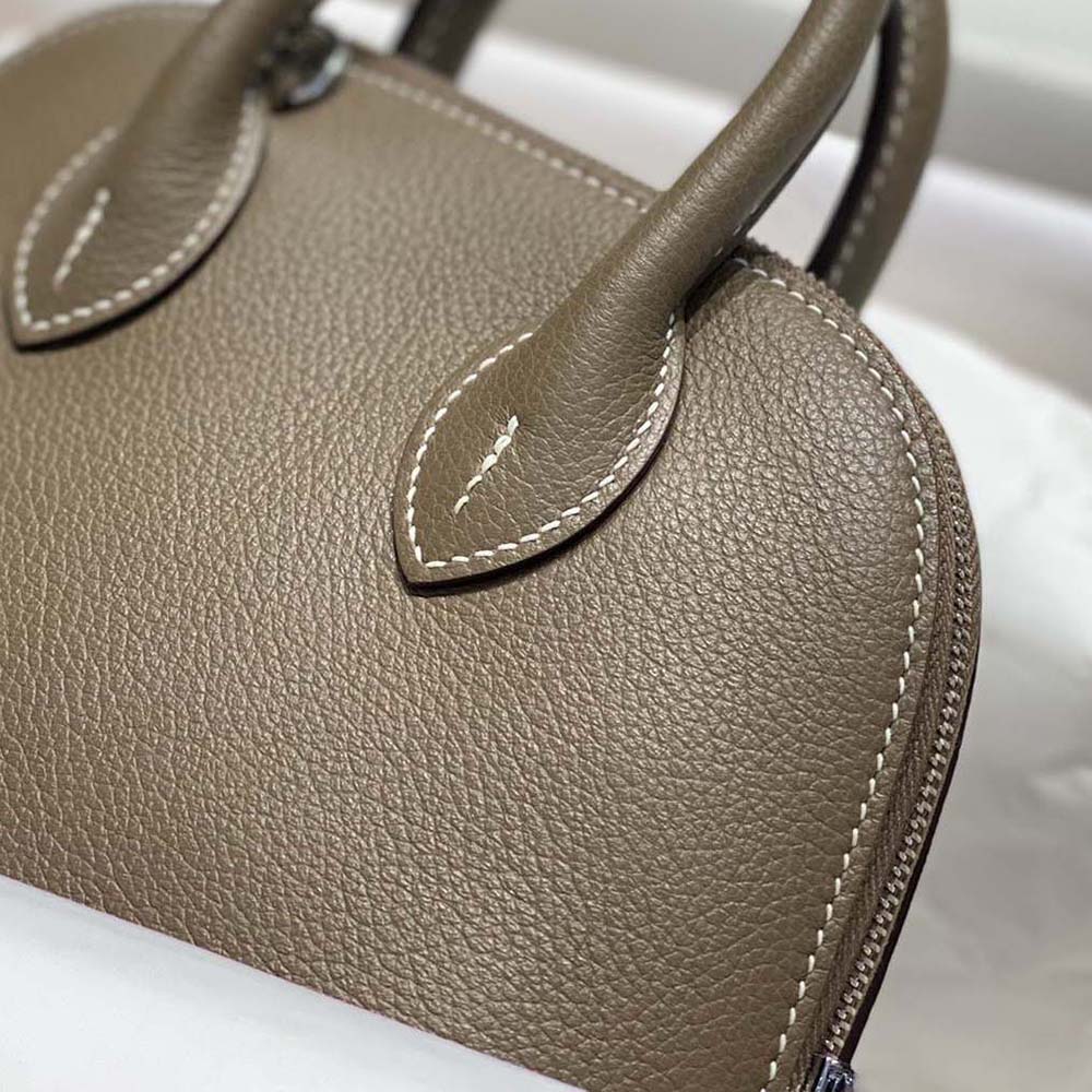 Hermes Unisex Bolide 1923 Bag in Epsom Calfskin-Brown/Silver - image 6