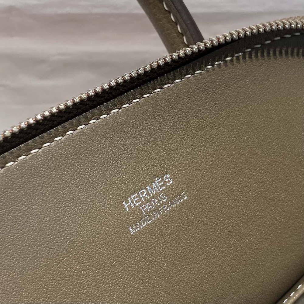 Hermes Unisex Bolide 1923 Bag in Epsom Calfskin-Brown/Silver - image 8