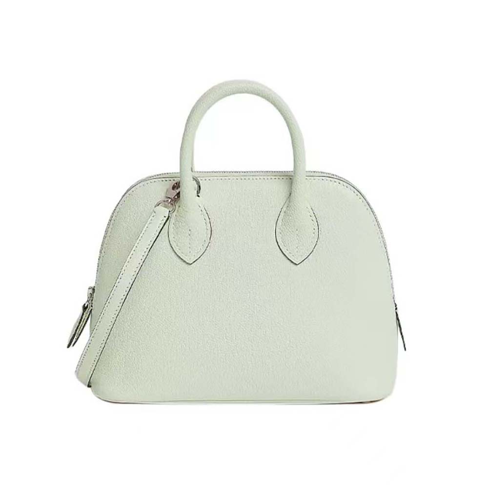 Front view of Hermes Unisex Bolide 1923 Bag in lime Epsom calfskin