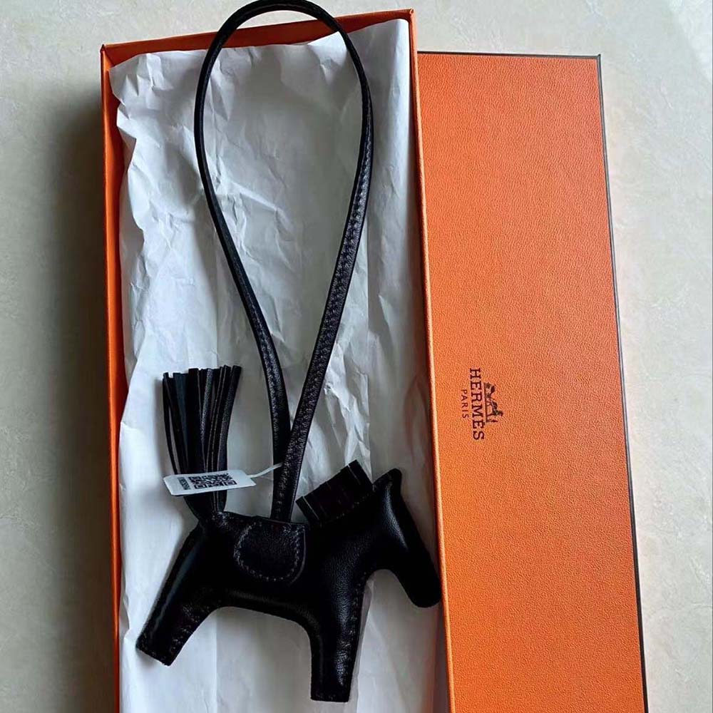 Hermes Unisex Rodeo MM Charm-Black - image 4