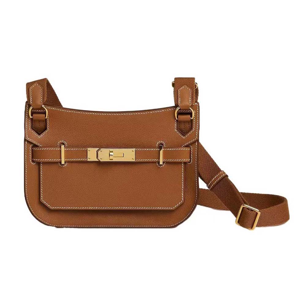Front view of Hermes Women Jyspiere in Evercolor Leather-Brown