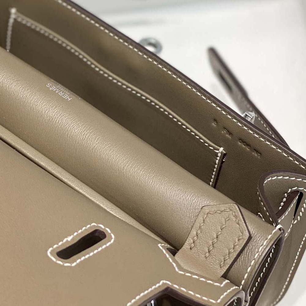 Hermes Women Jyspiere in Evercolor Leather-Gray - image 6