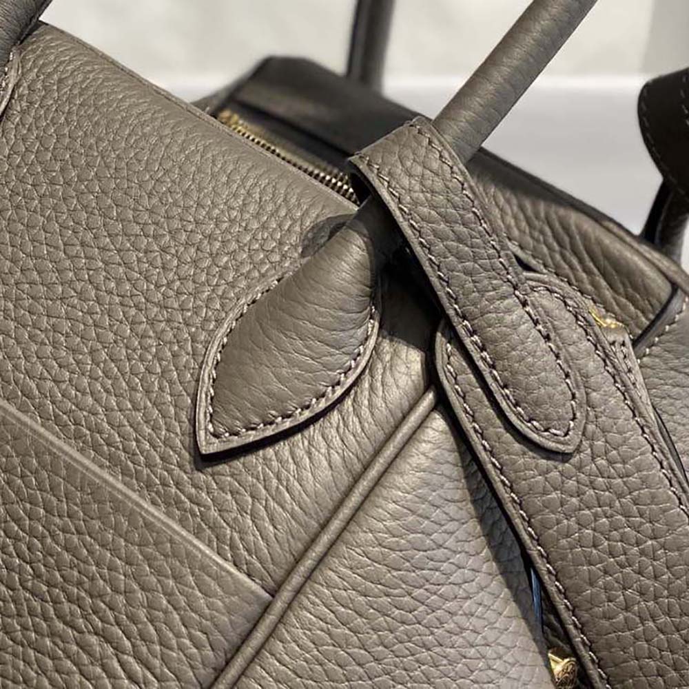 Hermes Women Lindy 26 in Clemence Leather-Gray/Gold - image 7