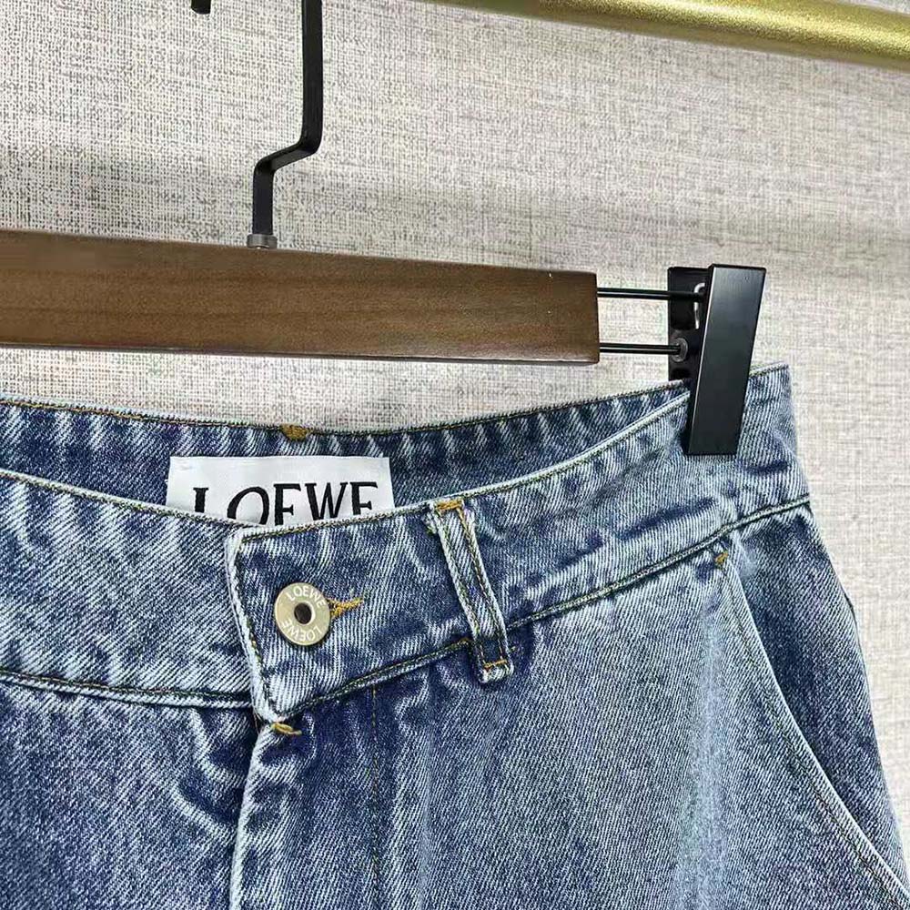 Loewe Men Anagram Cropped Jeans in Denim - image 4