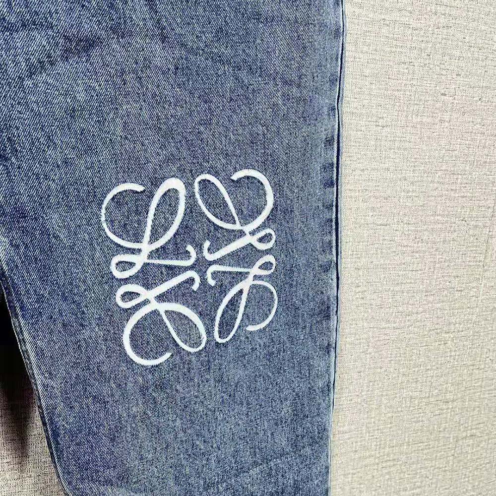 Loewe Men Anagram Cropped Jeans in Denim - image 8