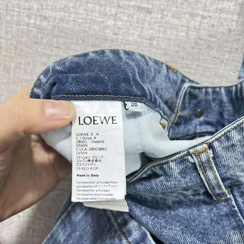 Loewe Men Anagram Cropped Jeans in Denim - image 9