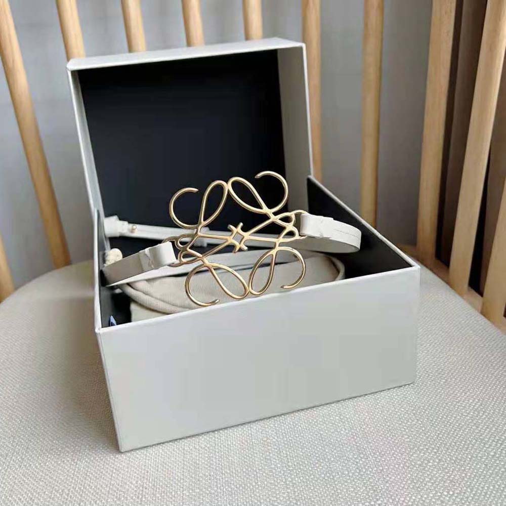 Loewe Women Anagram Belt in Classic Calfskin-White - image 7
