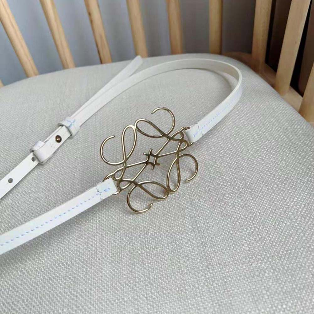 Loewe Women Anagram Belt in Classic Calfskin-White - image 4