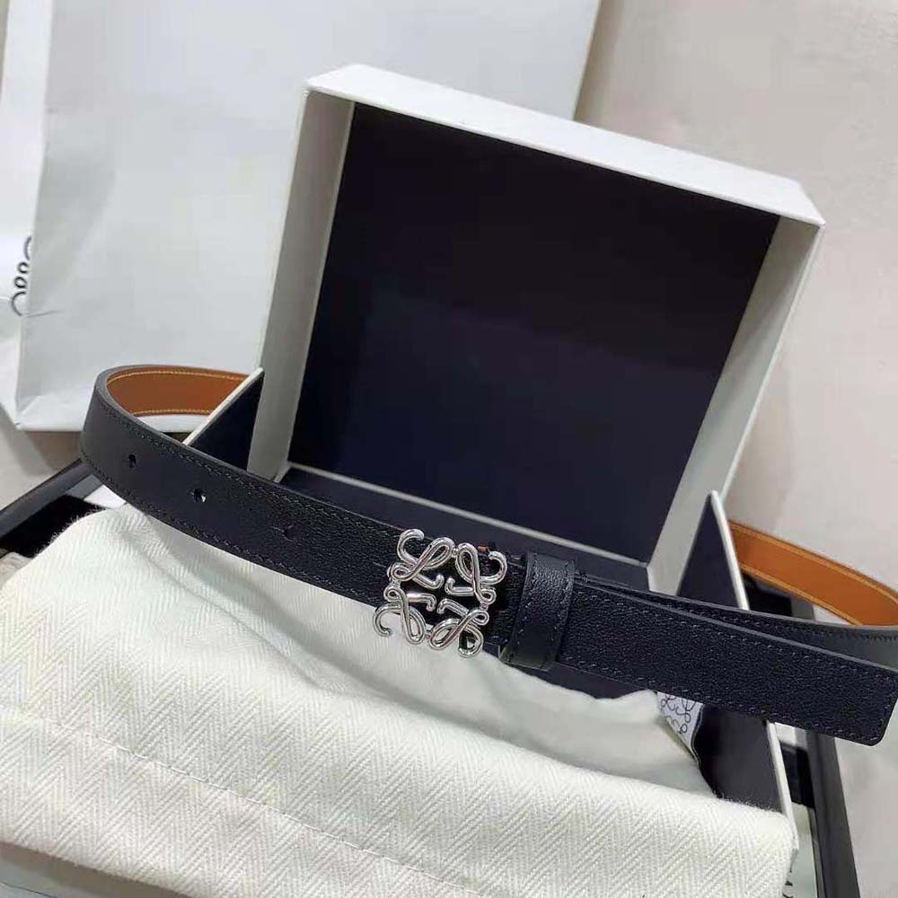 Close-up of signature Anagram buckle on Loewe Women Anagram Belt